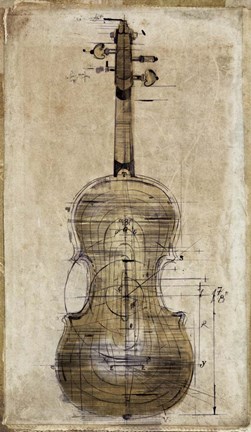 Framed Violin 2 Print