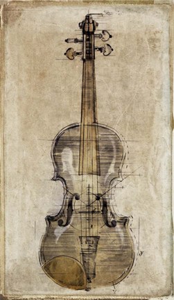 Framed Violin 3 Print