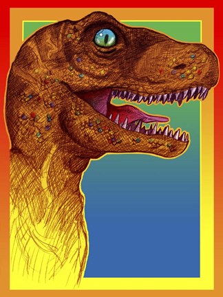 Framed Pop Art Dinosaur 3 Print