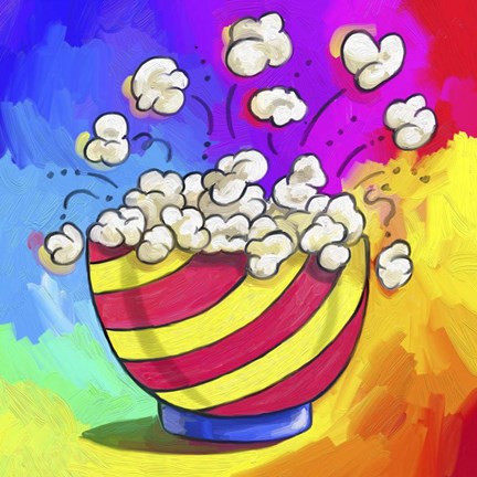 Framed Pop Art Popcorn Bowl Print