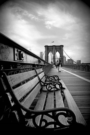 Framed Brooklyn Bridge Promenade Print