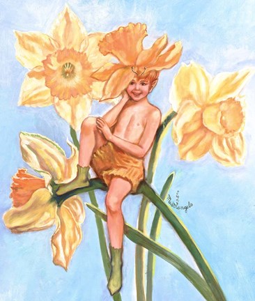 Framed Daffodil Elf Print