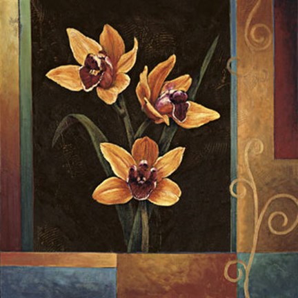 Framed Yellow Orchids Print
