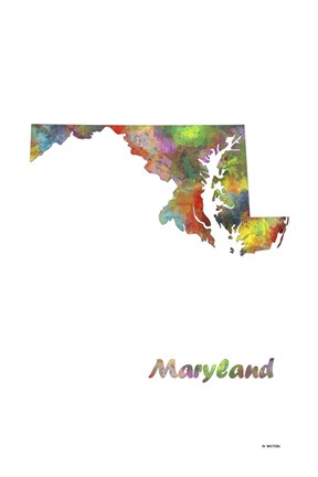 Framed Maryland State Map 1 Print