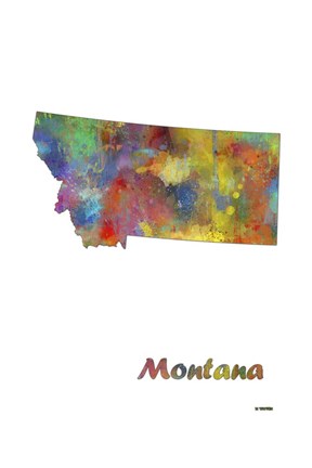 Framed Montana State Map 1 Print
