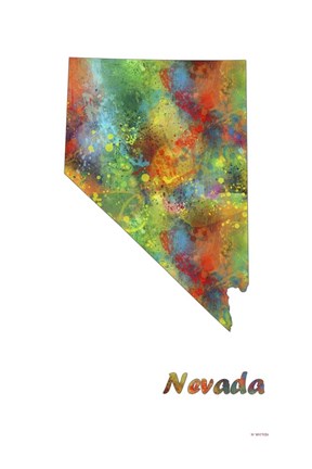 Framed Nevada State Map 1 Print