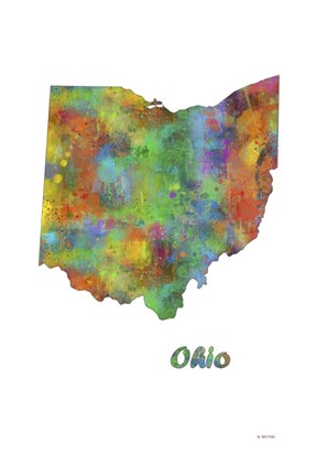 Framed Ohio  State Map 1 Print