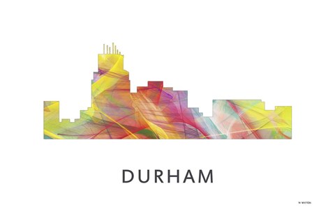 Framed Durham North Carolina Skyline Print