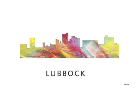 Framed Lubbock Texas Skyline Print