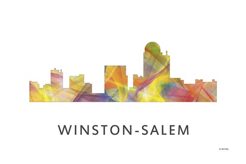 Framed Winston-Salem North Carolina Skyline Print
