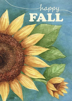 Framed Happy Fall Sunflower Print
