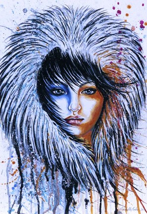 Framed Fire and Ice Girl Portrait Print