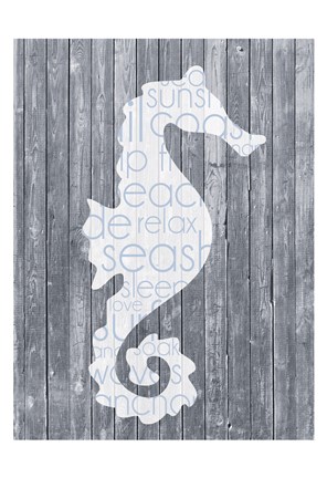 Framed Seahorse Wood Panel Print
