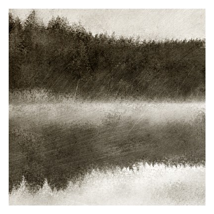 Framed Misty Morning on the Lake 1 Print