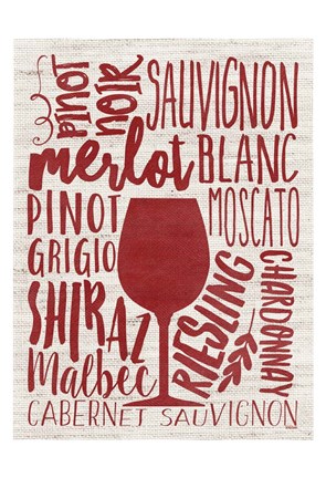 Framed Wine Types Print