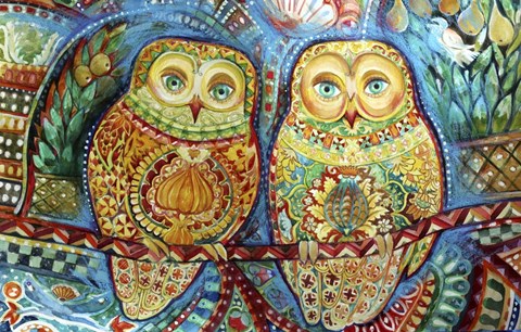 Framed Byzantine Owls Print
