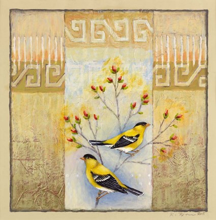 Framed Summer Goldfinches Print