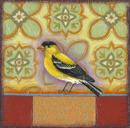 Framed Yellow Bird 1 Print