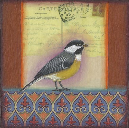 Framed Carte Postale Bird 10 Print