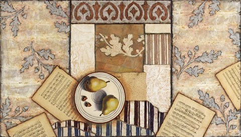 Framed Pears Acorns &amp; Oak Leaves Print