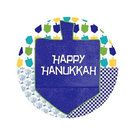 Framed Happy Hanukkah Round II Print