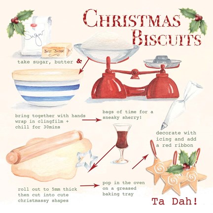Framed Christmas Biscuits 1 Print
