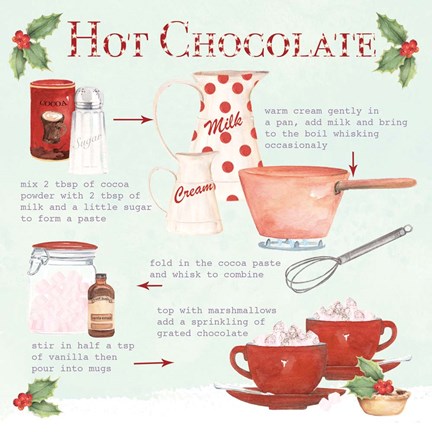 Framed Christmas Hot Chocolate Print