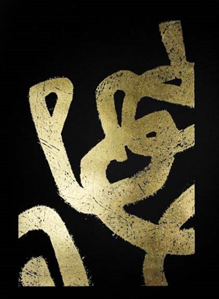 Framed Gold Foil Symbiotic I on Black Print