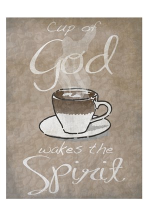 Framed Cup Of God Print