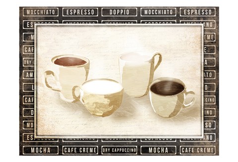 Framed Row Of Coffee Cream Print