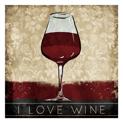 Framed I Love Wine Print