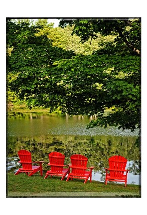 Framed Family Of Adirondak Chairs Print