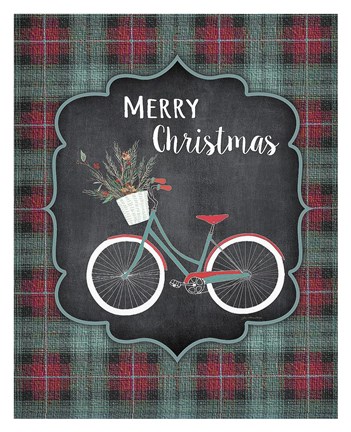 Framed Merry Christmas Bike Print