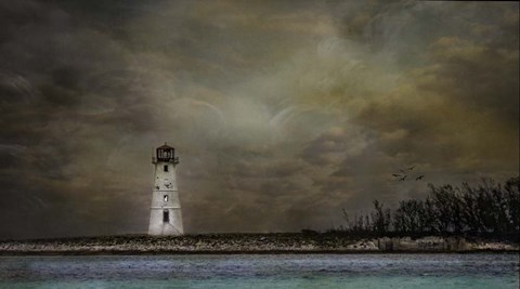 Framed Paradise Island Lighthouse Print