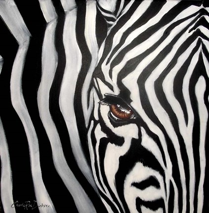Framed Zebra Face Print