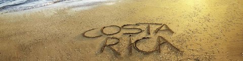 Framed Text on Sand on the Beach, Liberia, Guanacaste, Costa Rica Print