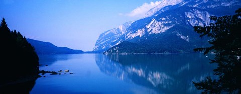 Framed Blue Lake Molveno, Trentino, Italy Print