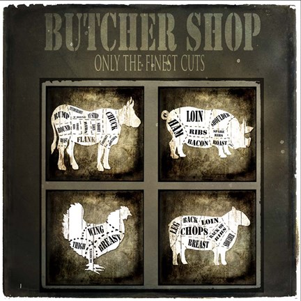 Framed Butcher Shop V Print