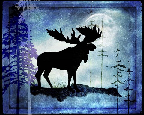 Framed Midnight Moose Print