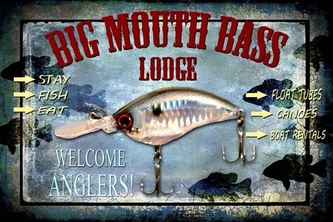 Framed Fishing - Big Mouth Lodge Print