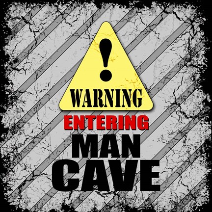 Framed Warning Man Cave Print
