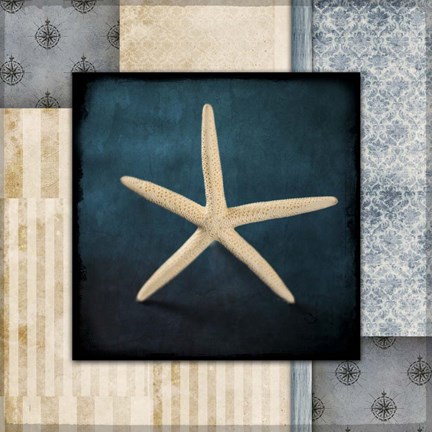 Framed Blue Sea Starfish Print
