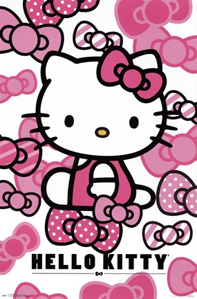 Framed Hello Kitty - Bows Print