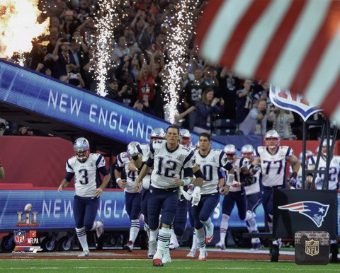 Framed New England Patriots Team Introduction Super Bowl LI Print
