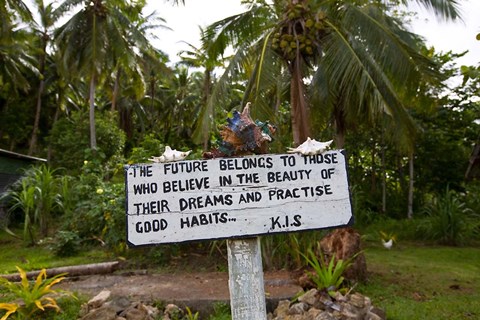 Framed Sign, Kioa Island,  Fiji Print