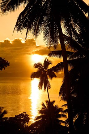 Framed Sunset, Taveuni Estates, Taveuni, Fiji Print