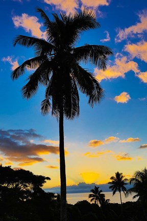 Framed Sunset, Taveuni, Fiji Print