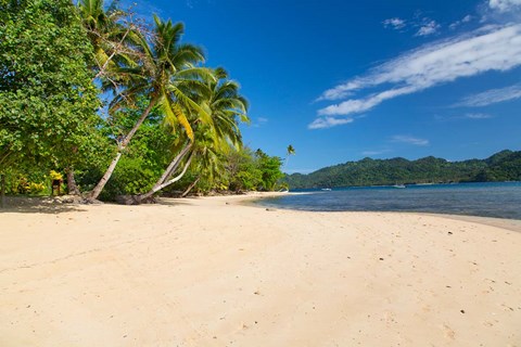 Framed Deserted Beach, Matangi Private Island Resort, Fiji Print