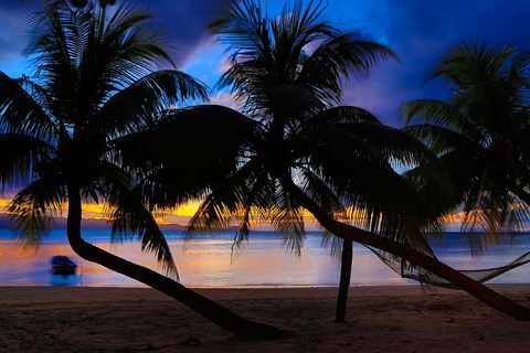 Framed Sunset at Matangi Private Island Resort, Fiji Print