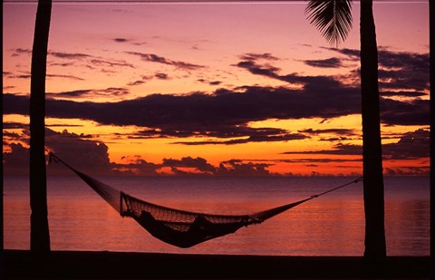 Framed Sunset, Denarau Island, Fiji Print